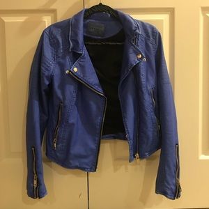 Cobalt blue Blank NYC Leather Jacket